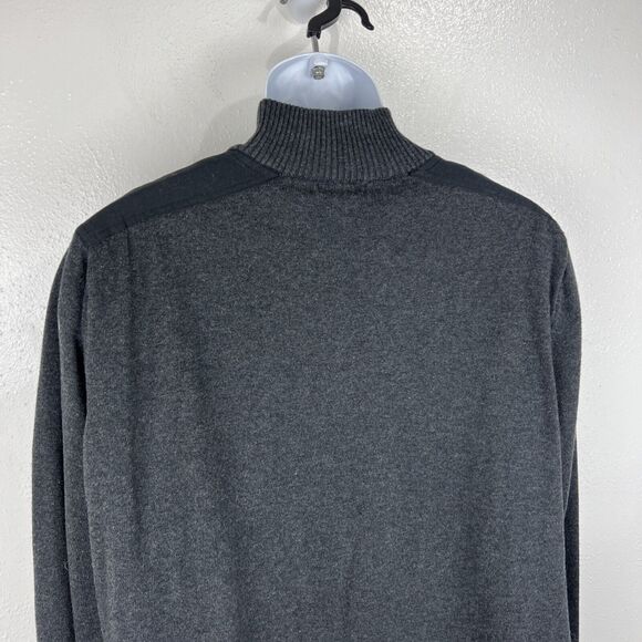 Refectory London Sweater Jacket Men Extra Large Grey Black Snap Button Zip Knit - Picture 12 of 13